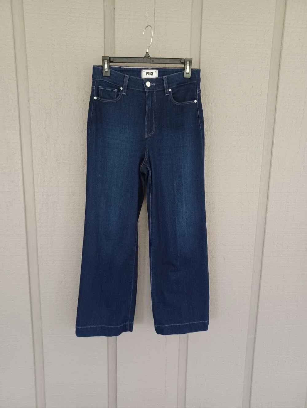 Paige Anessa Wide Leg Jean Size 27 Stretch Cotton Blend High Rise In The Disco